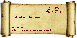 Lukáts Herman névjegykártya